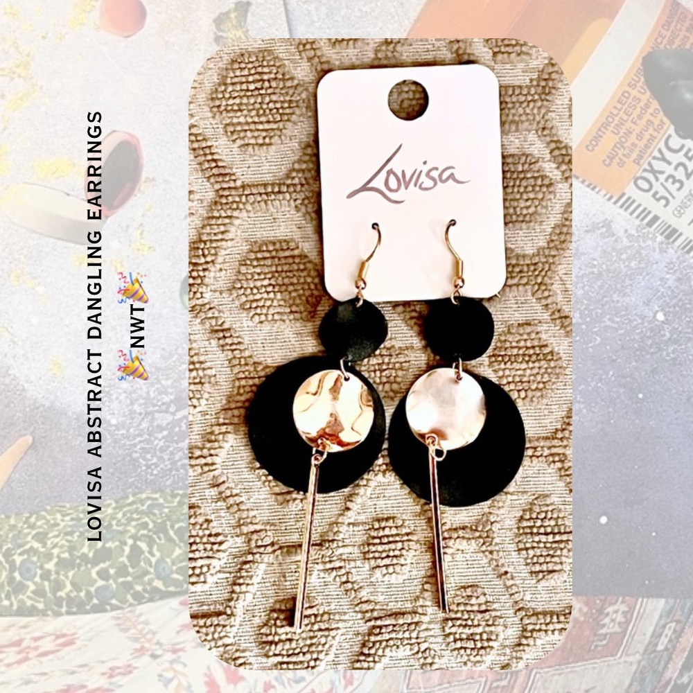🎉🎉Lovisa Gold & Black Coated Disc Stick Drop Earrings
